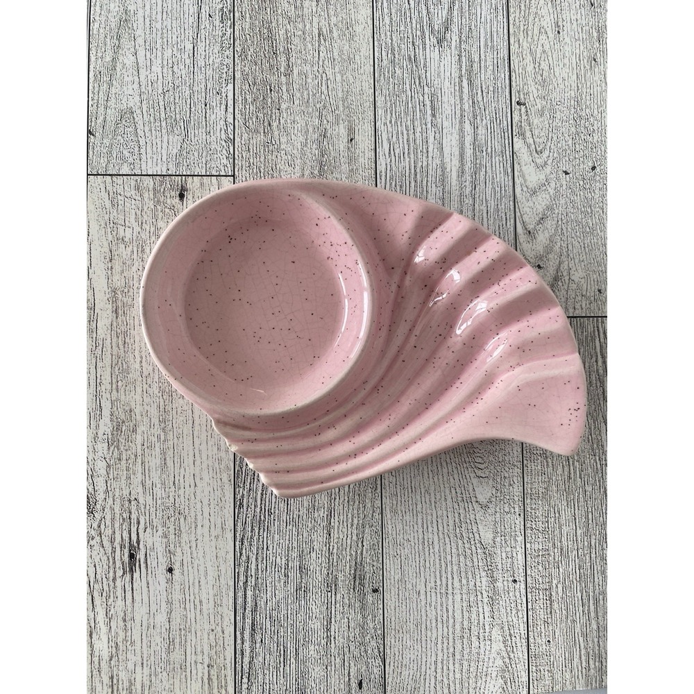 Vintage‎ Mid Century MCM Ashtray Trinket Dish Pink Ceramic Retro